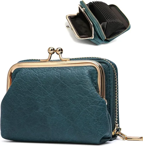 Billetera 2 en 1, tarjetero con monedero Cion, cartera AirTag para mujer, bonita bolsa para rejilla con funda de bloqueo, diseño minimalista con