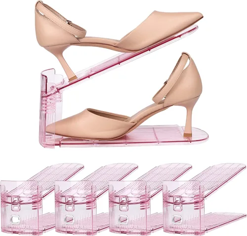 Miniatura 19 de Yes!Fresh Organizador de ranuras para zapatos, apilador de zapatos estilo boutique para un par de zapatos, zapatero separable para organización