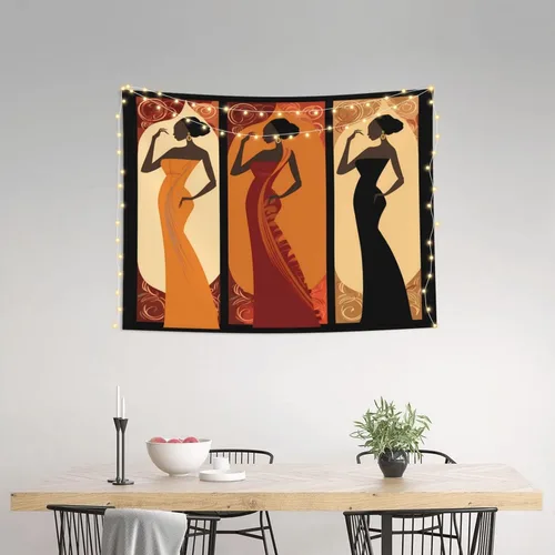Miniatura 3 de Nameapo Tapiz para mujeres y niñas africanas para dormitorio, tapiz colgante de pared para sala de estar, dormitorio, manta para decoración