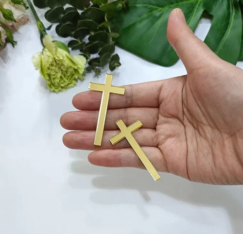 Miniatura 2 de 12 dijes para tartas de cruz, decoración de bautizo para tartas, confirmación de bautismo de acrílico delgado, decoración de pastel de cruz acrílica