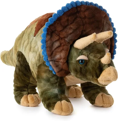 The Petting Zoo Triceratops - Peluche de peluche, regalo para niños, animales de dinosaurio, juguete de peluche de dinosaurio Triceratops, 16