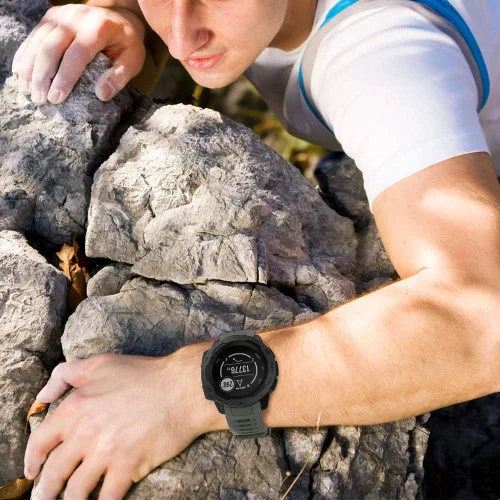Miniatura 5 de ANCOOL Correa de repuesto de silicona suave para Garmin Instinct de 0.866 in para Garmin Instinct 2/Solar/Tactica/Esports Smartwatch (verde militar)