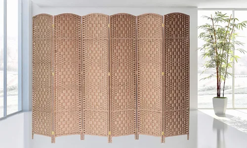 Miniatura 5 de Legacy Decor 8 Panels Room Divider Privacy Partition Screen Bamboo Fiber Natural Color 5.9 ft High X 11.7 ft Wide