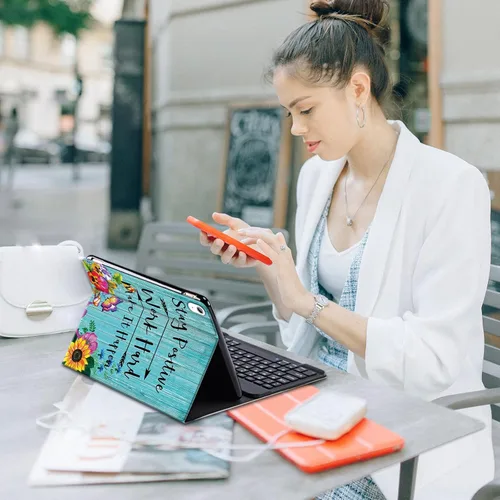 Miniatura 7 de DEGDFSGR Funda para Samsung Galaxy Tab A8 10.5 con teclado, teclado inalámbrico desmontable cierre magnético, funda protectora para Samsung Tab A8
