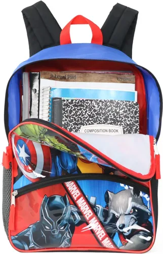 Miniatura 5 de Marvel Mochila Avengers con bolsa de almuerzo desmontable aislada (talla única, héroes)