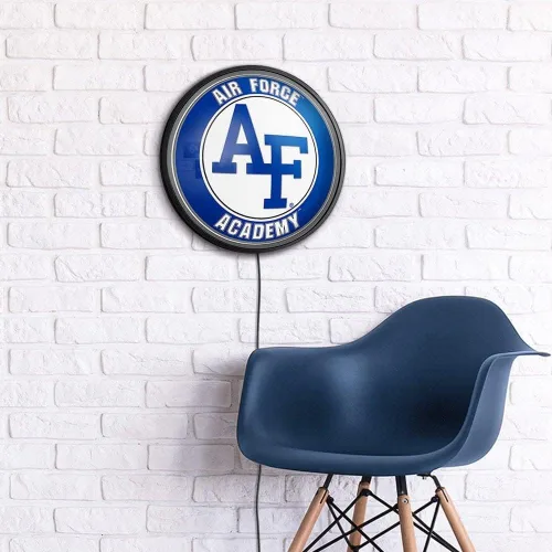 Miniatura 5 de The Fan-Brand Air Force Academy Falcons - Letrero de pared redondo y delgado iluminado – Decoración de pared de fútbol, baloncesto y béisbol
