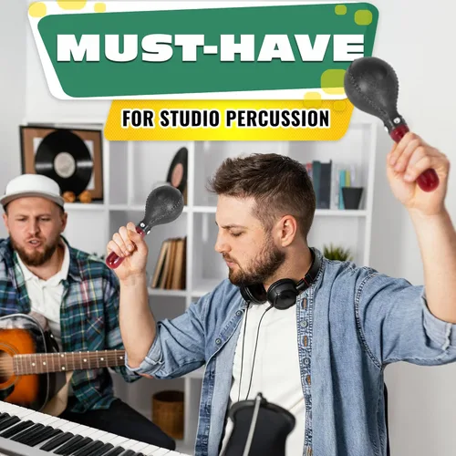Miniatura 6 de 2 piezas de maracas para adultos – Instrumento de percusión duradero de 10.2 pulgadas, bueno para música mexicana, fiestas y actuaciones