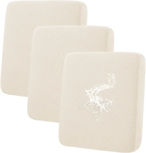 Miniatura 84 de hyha Fundas impermeables para cojines de sofá para mascotas, funda antideslizante para asiento de sofá para perros lavable, tela de jacquard Gris