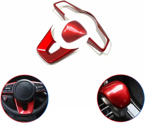 Miniatura 8 de MUXEE 3 piezas de calcomanías interiores para volante para Kia Forte Cerato K3 2019 2020 2021 2022 2023 2024 – Accesorios interiores deportivos