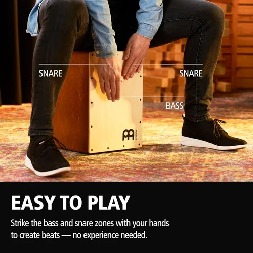 Miniatura 4 de Cajón para música, compacto, de madera de abedul con lazos internos marrón claro/natural