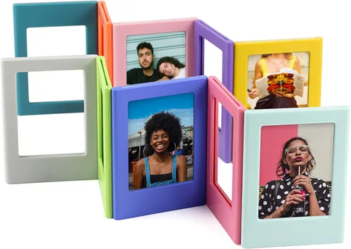 Miniatura 7 de Paquete de 24 marcos magnéticos de fotos de 2 x 3 pulgadas, mini marcos de fotos para marco Polaroid, marcos de fotos Instax para refrigerador