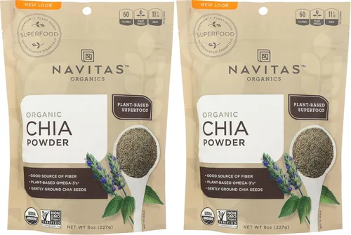 Miniatura 10 de Navitas Organics Semillas de chía - Para pudín de chía, batidos, hornear, ensaladas y más - Omega 3, fibra, minerales - USDA orgánico, sin OMG