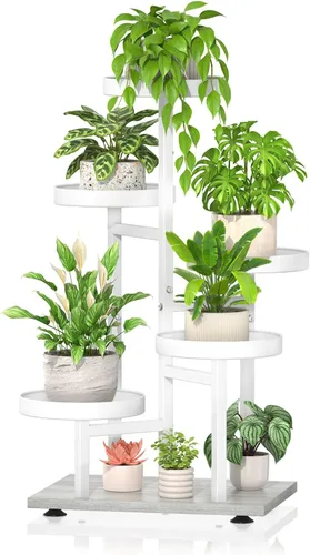 Miniatura 12 de iDavosic.ly Soporte para plantas de 3 niveles para interiores, estante de metal de esquina escalonada para múltiples flores, estante alto