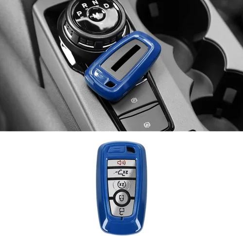 RAZPOY - Funda para llavero, protector de llavero compatible con Ford F-150 Explorer 2018-2023 y Ford Bronco & Bronco Sport 2021-2023, Azul