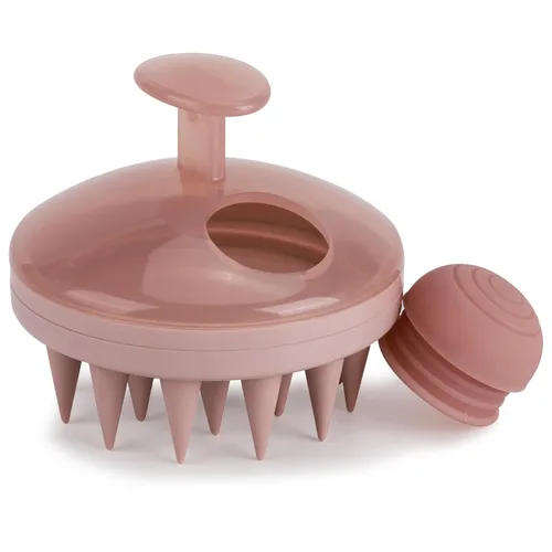 BTYMS Cepillo de champú y exfoliante para el cuero cabelludo con dispensador, cepillo exfoliante y masajeador de silicona para eliminar la caspa