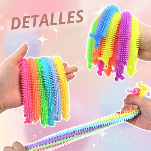 Miniatura 4 de 20 piezas de juguete antiestrés elástico, juguete de cuerdas elásticas coloridas para regalo del día del niño, para niños, adultos, niños, niñas