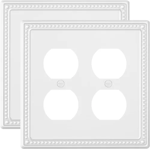 Miniatura 18 de Paquete de 4 placas de cubierta para interruptor de luz de palanca individual, cubiertas decorativas de perlas, placa de pared de metal almendra