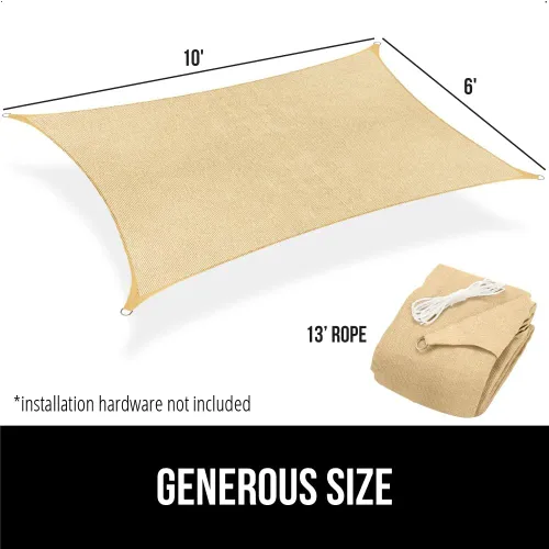 Miniatura 9 de GORILLA GRIP - Toldo parasol resistente, protección UV, resistente a la decoloración, desgarros y óxido, rectangular, con bordes curvos que bloquean