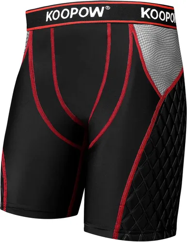 Miniatura 7 de KOOPOW - Pantalones cortos acolchados deslizantes para adultos, hombres, con almohadillas deslizantes para béisbol, fútbol, lacrosse, hockey