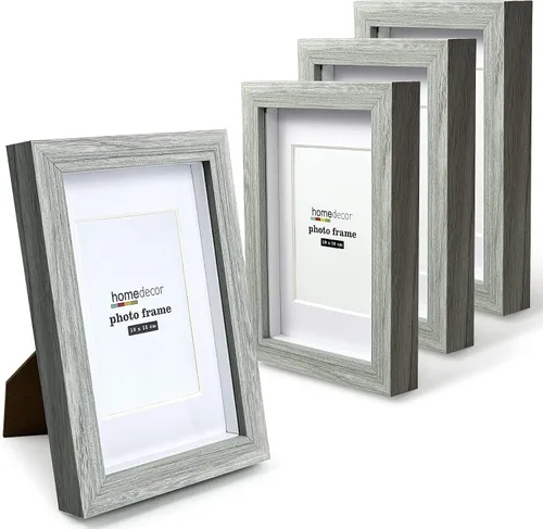 Miniatura 15 de Marco Shadow Box, juego de 4 portarretratos para pared, marcos de fotos rústicos de madera de granja con vidrio templado para galería de pared
