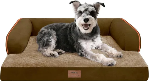 Miniatura 15 de Cama ortopédica impermeable para perros pequeños, cama para perros de tamaño mediano, cómoda cama para mascotas y gatos con lados, funda extraíble