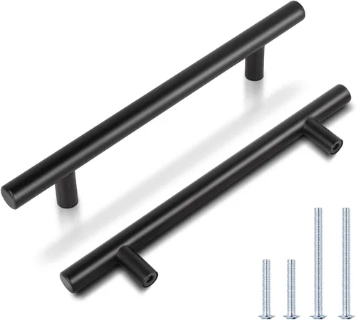 Miniatura 9 de Asas para gabinete de cocina, de acero inoxidable, color negro