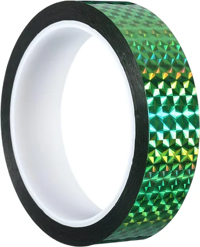 Miniatura 10 de PATIKIL Cinta prisma de 0.2 pulgadas x 55 yardas, adhesivo reflectante holográfico metalizado para detallar decoración de pared, arte de decoración