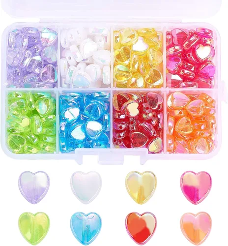 Miniatura 13 de LiQunSweet 200 cuentas acrílicas opacas de 0.315 pulgadas (0.315 in), cuentas redondas de color AB, cuentas sueltas espaciadoras para fabricación