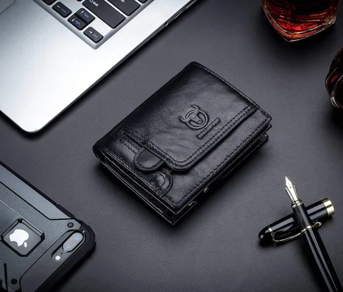 Miniatura 6 de Cartera de piel con bloqueo RFID para hombre, estilo vintage, con cremallera