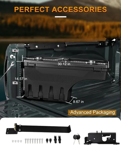 Miniatura 5 de ROADFAR Caja de almacenamiento de repuesto para caja de camioneta del lado derecho del pasajero para Dodge Ram 1500 2500 3500 2002-2010, para Ram