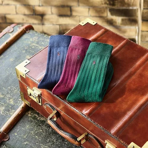 Miniatura 4 de POLO RALPH LAUREN Men's Assorted Pattern Dress Crew Socks-3 Pair Pack-Soft and Lightweight Cotton Comfort