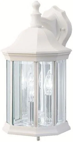 Miniatura 6 de Kichler Chesapeake - Lámpara de pared para exteriores de 14.75 pulgadas, 3 luces, con cristal biselado transparente, color blanco