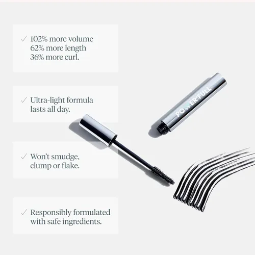 Miniatura 7 de Wonderskin Máscara de pestañas negra para volumen, longitud y rizo, alargamiento, voluminización y maquillaje de pestañas a prueba de manchas
