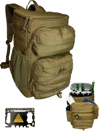 Mochila enfriadora, táctica, aislada. Resistente, extra grande, a prueba de fugas para senderismo, camping, playa. Bono, herramienta multiusos para