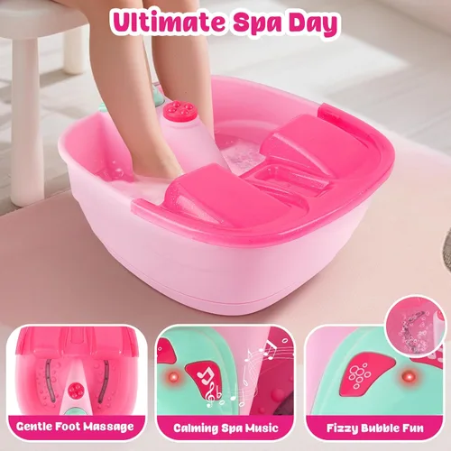 Miniatura 2 de Auntyfey Kit de día de spa para niñas, kit de spa para niñas de 6 a 8 a 10 a 12 años, manicura y pedicura para niños, kit de spa de pedicura
