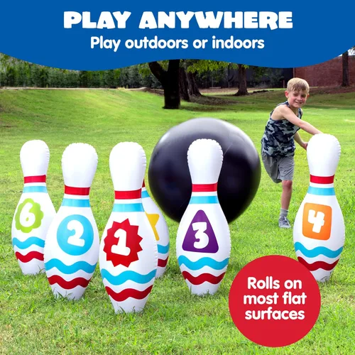 Miniatura 2 de JOYIN Juego de bolos inflables gigantes para niños y adultos, juegos para fiestas de Navidad y cumpleaños, juguetes educativos para desarrollar
