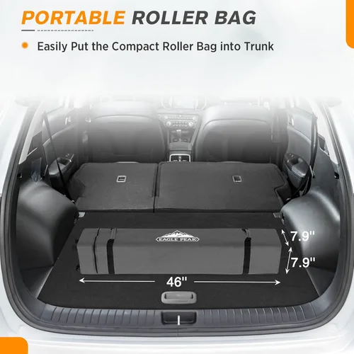 Miniatura 477 de EAGLE PEAK Tienda de campaña desplegable con bolsa de transporte con ruedas, 8 estacas, 4 cuerdas, 4 bolsas de peso, toldo de tienda de campaña