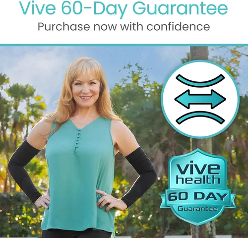 Miniatura 9 de Vive Manga de compresión de brazo para hombres, mujeres, 20-30 mmHg médica graduada con protección UV, para tendinitis, artritis
