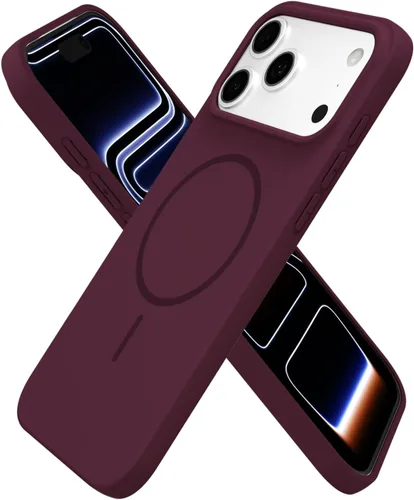 Miniatura 47 de oakxco Funda de silicona Mag Safe para iPhone 17 Pro Max, funda magnética delgada y fina compatible con carga inalámbrica MagSafe, bonita funda Negro