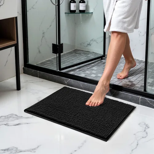 Miniatura 2 de Subrtex - Alfombras de baño de chenilla, tapete de baño de felpa corta y suave, tapete de ducha absorbente de agua, tapete de baño para la ducha