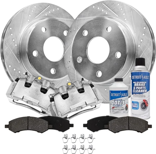 Miniatura 80 de Detroit Axle - 4 rotores de freno para Chevrolet Cruze Volt Orlando Verano, rotores de freno de disco perforados y ranurados de repuesto : rotor
