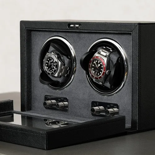 Miniatura 5 de ROTHWELL Bobinadora de reloj doble para relojes automáticos con motor silencioso con múltiples velocidades y ajustes de rotación (negrogris)