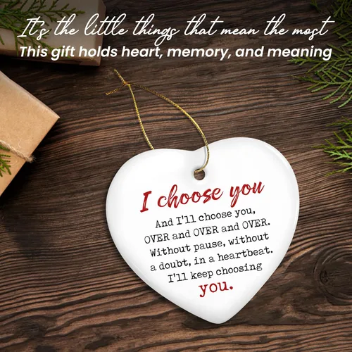 Miniatura 5 de TEEZWONDER Regalos de Navidad para parejas para él y ella, adornos de Navidad de cerámica 2025 para decoraciones de árboles, regalos de aniversario