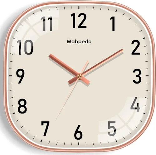 Miniatura 10 de Reloj de Pared Pequeño, 8 Pulgadas Silencioso Sin Tictac Reloj Operado por Batería, Reloj de Pared Cuadrado Analógico Decorativo para Dormitorio