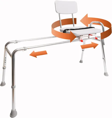 Miniatura 13 de Eagle Health Supplies Silla de ducha deslizante con asiento giratorio, elegible para FSA/HSA, bancos de ducha ajustables en altura para ducha