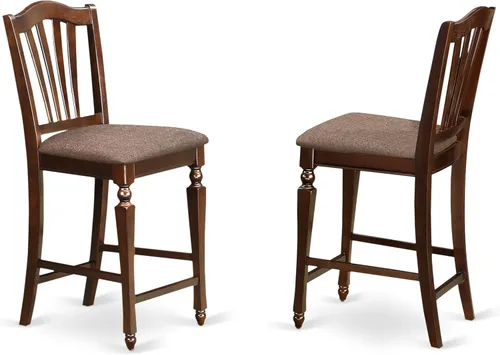 Miniatura 4 de East West Furniture CHEL9-MAH-C - Juego de pub de 9 piezas de altura de mostrador, incluye una mesa de comedor cuadrada con hojas de mariposa y 8