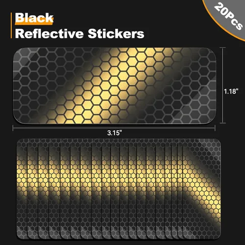 Miniatura 7 de PHIXBEAR 20 piezas calcomanías reflectantes súper reflectantes hechas de 3M 823i, cinta reflectante de seguridad para automóvil, bicicleta, buzón