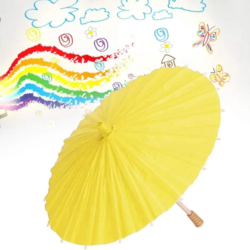 Miniatura 3 de Paraguas para garabatos, mango de madera, mini paraguas de papel, respetuoso con el medio ambiente, resistente a desgarros, para pintura