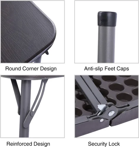Miniatura 8 de REDCAMP Mesa plegable cuadrada de 34 pulgadas con parte superior de resina, mesas de tarjetas pequeñas plegables portátiles con patas plegables