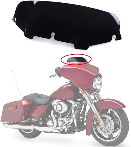 Miniatura 2 de Parabrisas negro de 4.5" para motocicleta, compatible con Harley Davidson Touring Street Glide Electra Glide FLHT FLHTCU Ultra Classic Glide FLHX